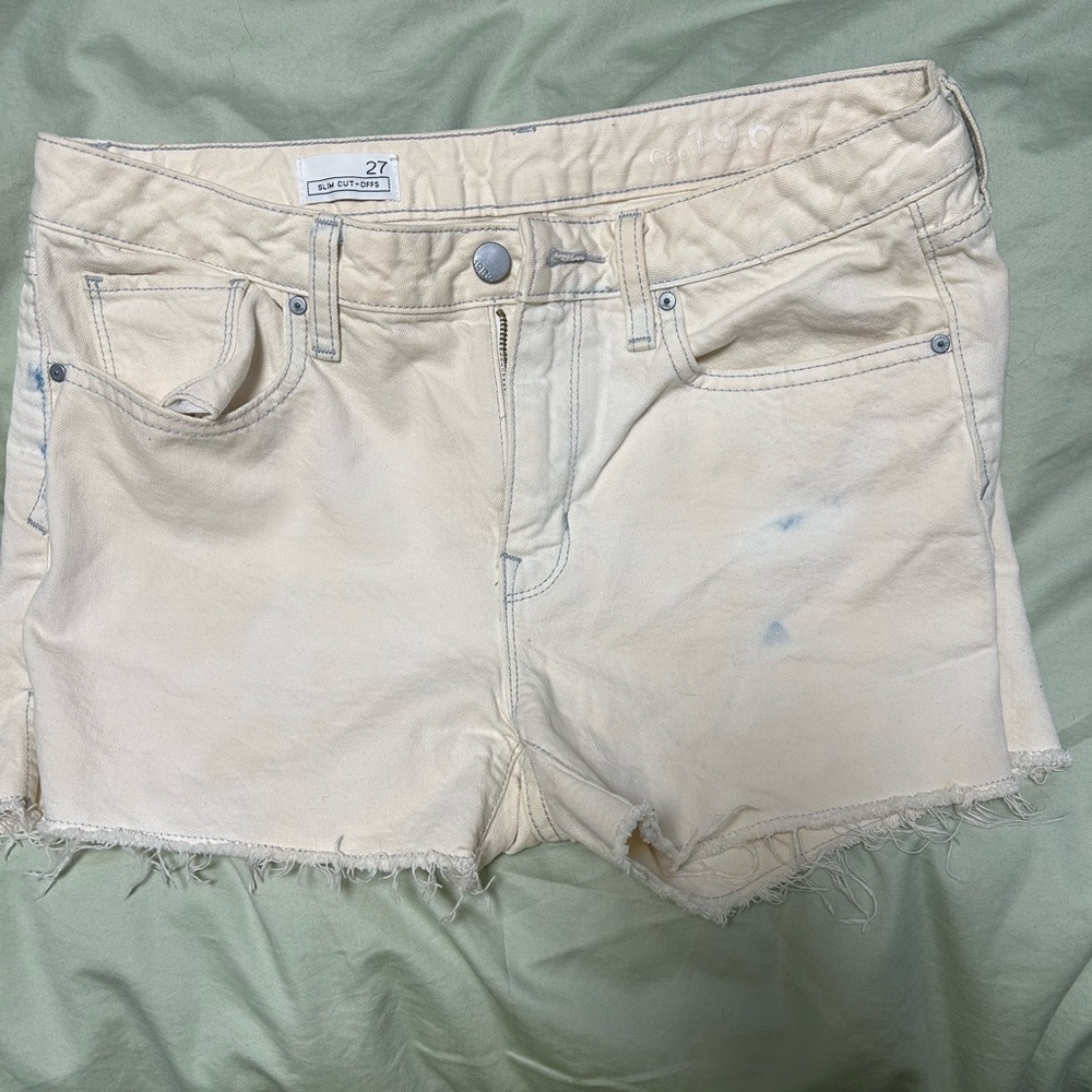 White Denim Cut Off Shorts